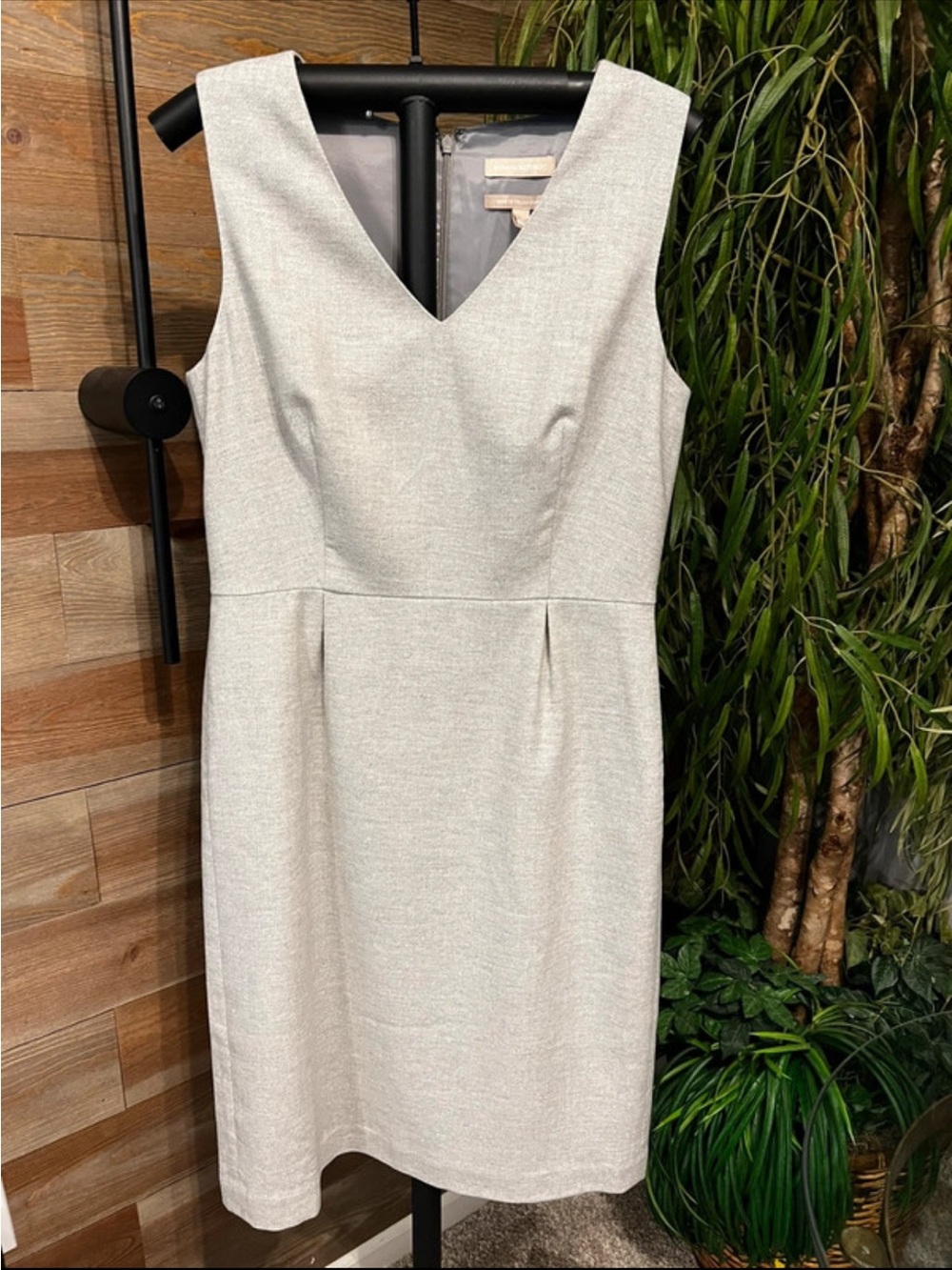 NWT Banana Republic light gray tweed/wool shift dress. 12